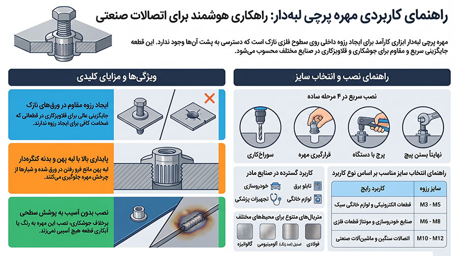 راهنمای خرید مهره پرچی لبه دار