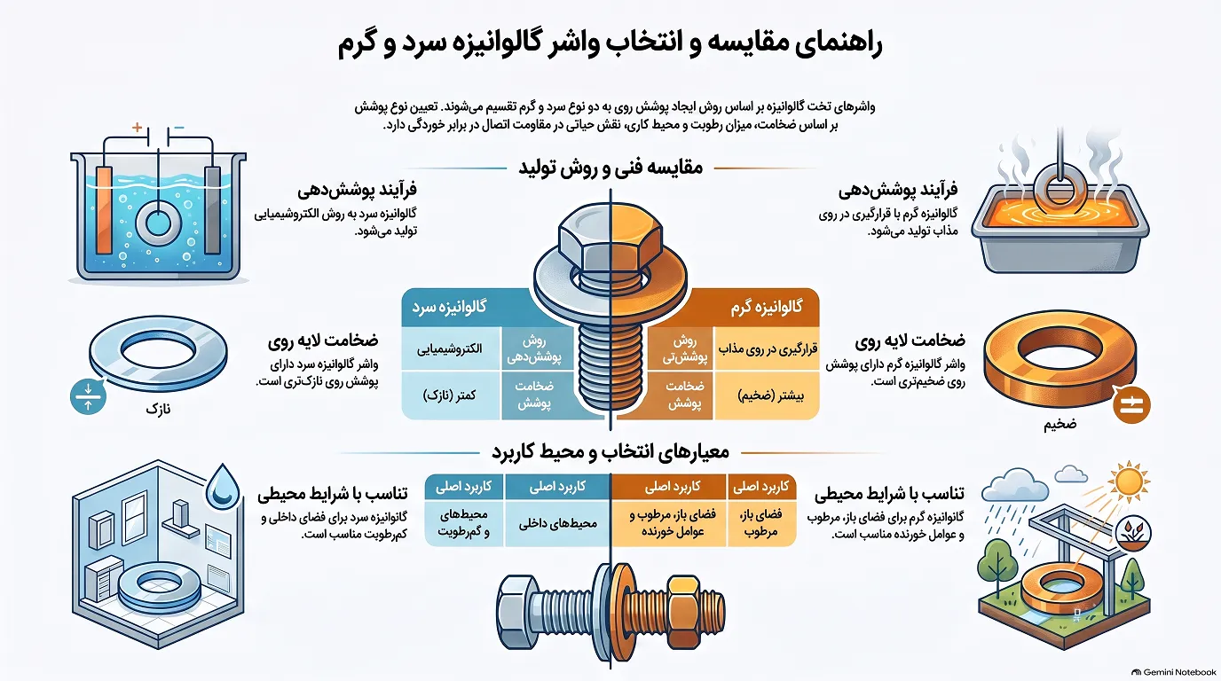 راهنمای مقایسه واشرهای گالوانیزه