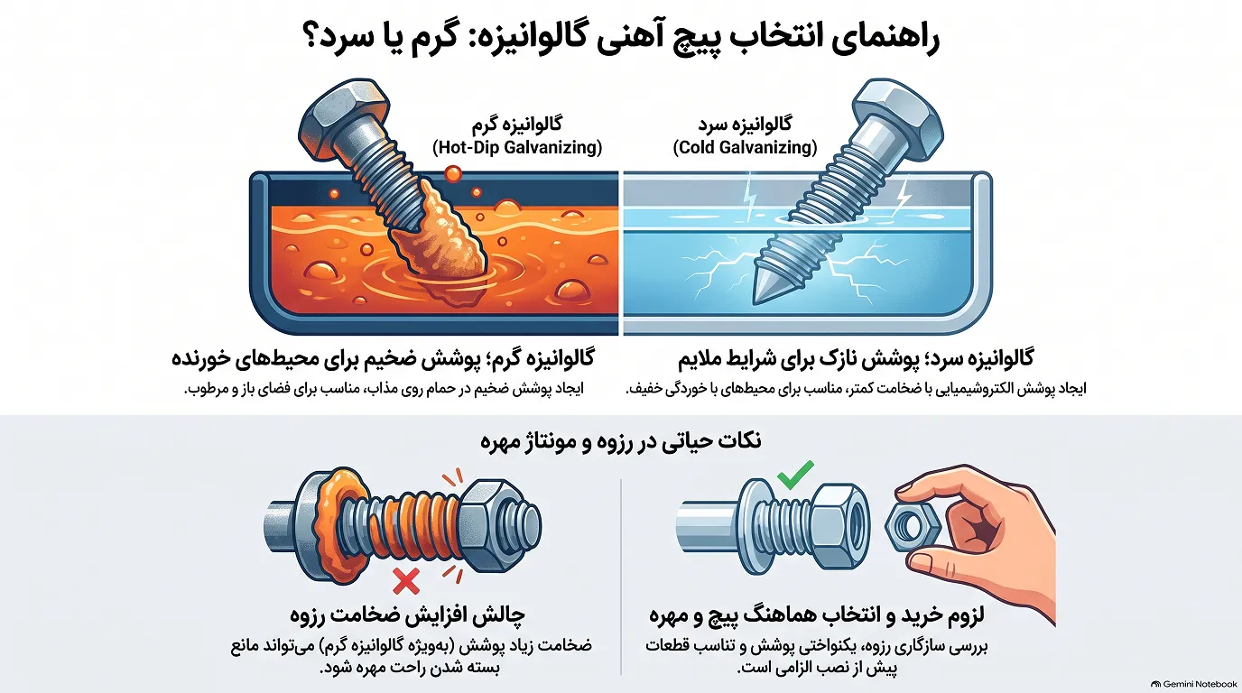 راهنمای انتخاب پیچ آهنی گالوانیزه